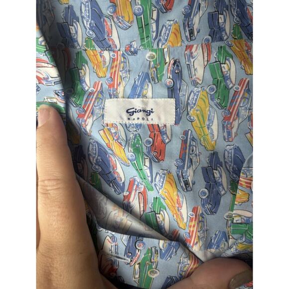 Giangi Napoli Womens Oxford Button Down Classic Cars 44 Collared - Picture 7 of 7